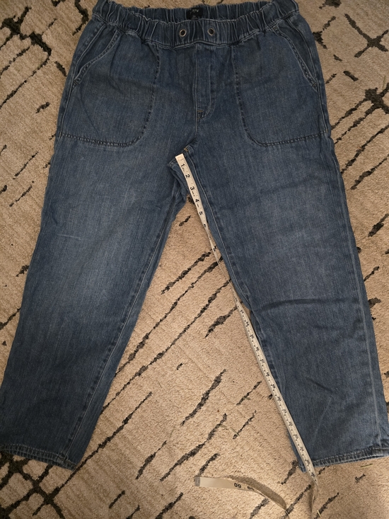 J. Crew Denim - JCrew Womens Cropped Elastic Waist Dark Blue Denim Pants